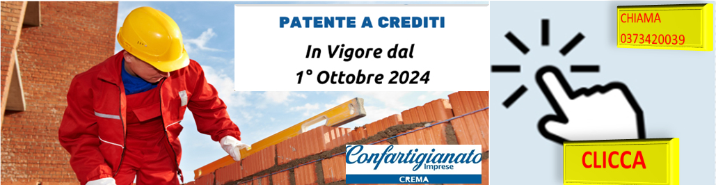 Patente a crediti per l'edilizia: contatta l'ufficio preposto.