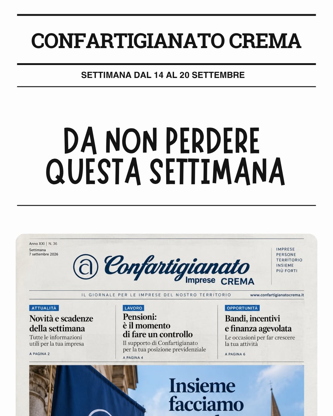 Nuova settimana, nuove news